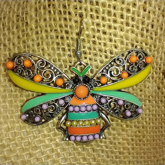 Colorful Bee Earrings - Picture 4 of 4